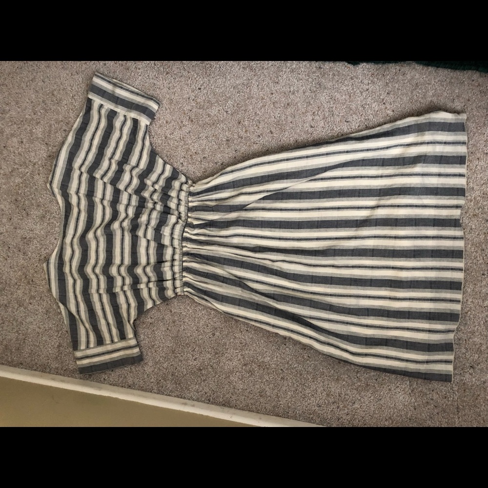 ROOLEE Fully lined navy striped dress